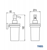 MEDIDAS DOSIFICADOR JABON DE PARED CERAMICO MAX CLASS TRES GRIFERIA